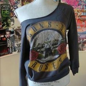 Guns N Roses off the shoulder sweater